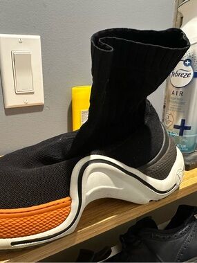 Louis Vuitton Black Orange Sock-Style Sneakers